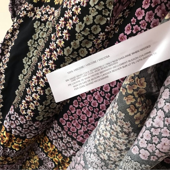 Band of Gypsies • S • Long Puff Sleeve Tie Front Mini Floral Print Dress - Picture 5 of 5